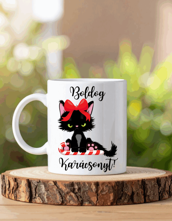 Boldog karácsonyt fekete macska