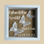 Arany-fehér pillangós 3D kép