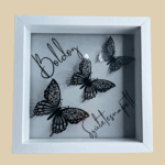 Ezüst-fekete pillangó 3D kép