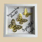 Fehér-arany pillangó 3D kép