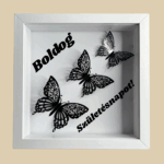 Fehér-fekete pillangós 3d kép