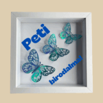 Fehér-kék pillangó 3D kép