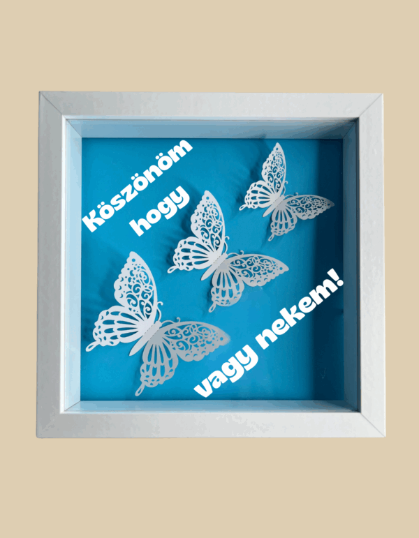 Kék-fehér pillangó 3D kép