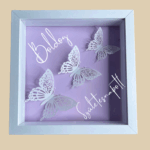 Lila-fehér pillangó 3D kép