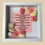 Fehér keret-rózsaszín virág 3D kép