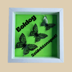 Világoszöld-fekete pillangó 3D kép