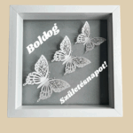 Ezüst-fehér pillangó 3D kép