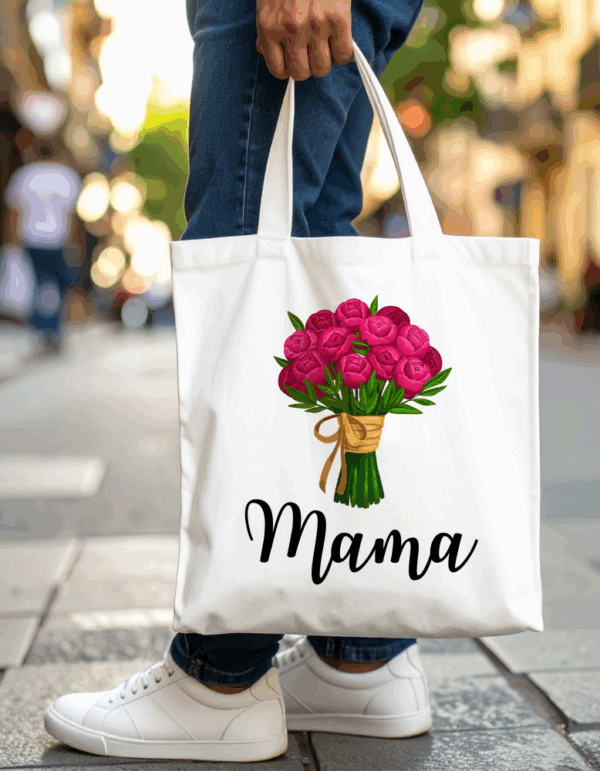 Mama virágcsokor fehér táska
