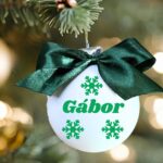 Zöld-fehér üveggömb