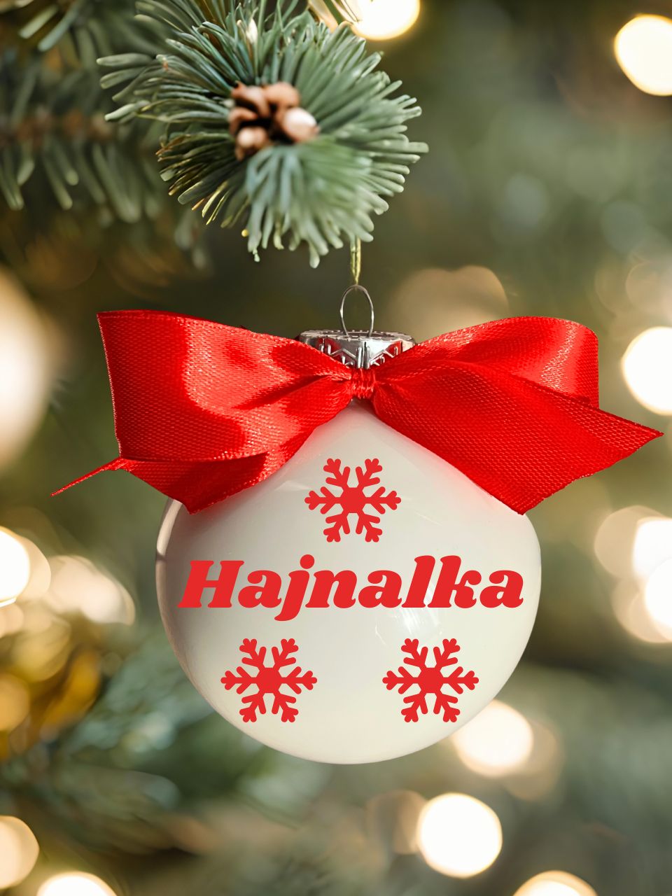 Hajnalka Piros-fehér üveggömb - Image 1