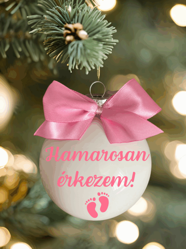 Hamarosan érkezem pink gömb