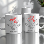 Kézfogás bögre szett