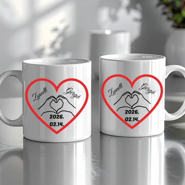 Szív a szívben bögre szett