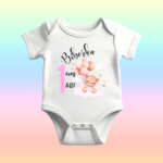 1 éves rózsaszín macis body névvel